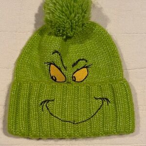 Green Grinch Pom Pom Beanie